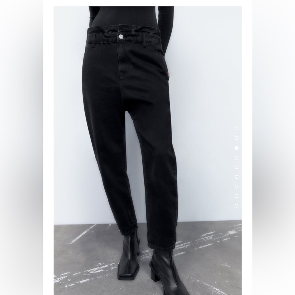 Black Zara Baggy Paperbag Jeans